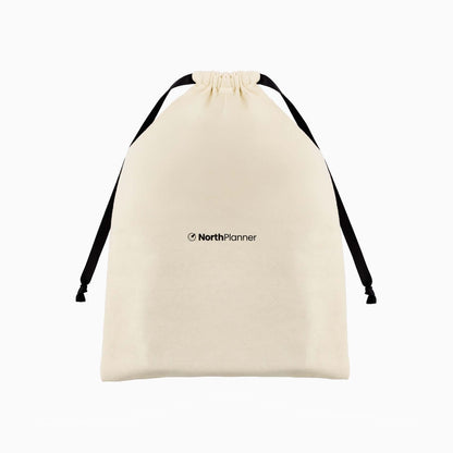 bolsa de tela algodon premium northplanner color crema cordones negros